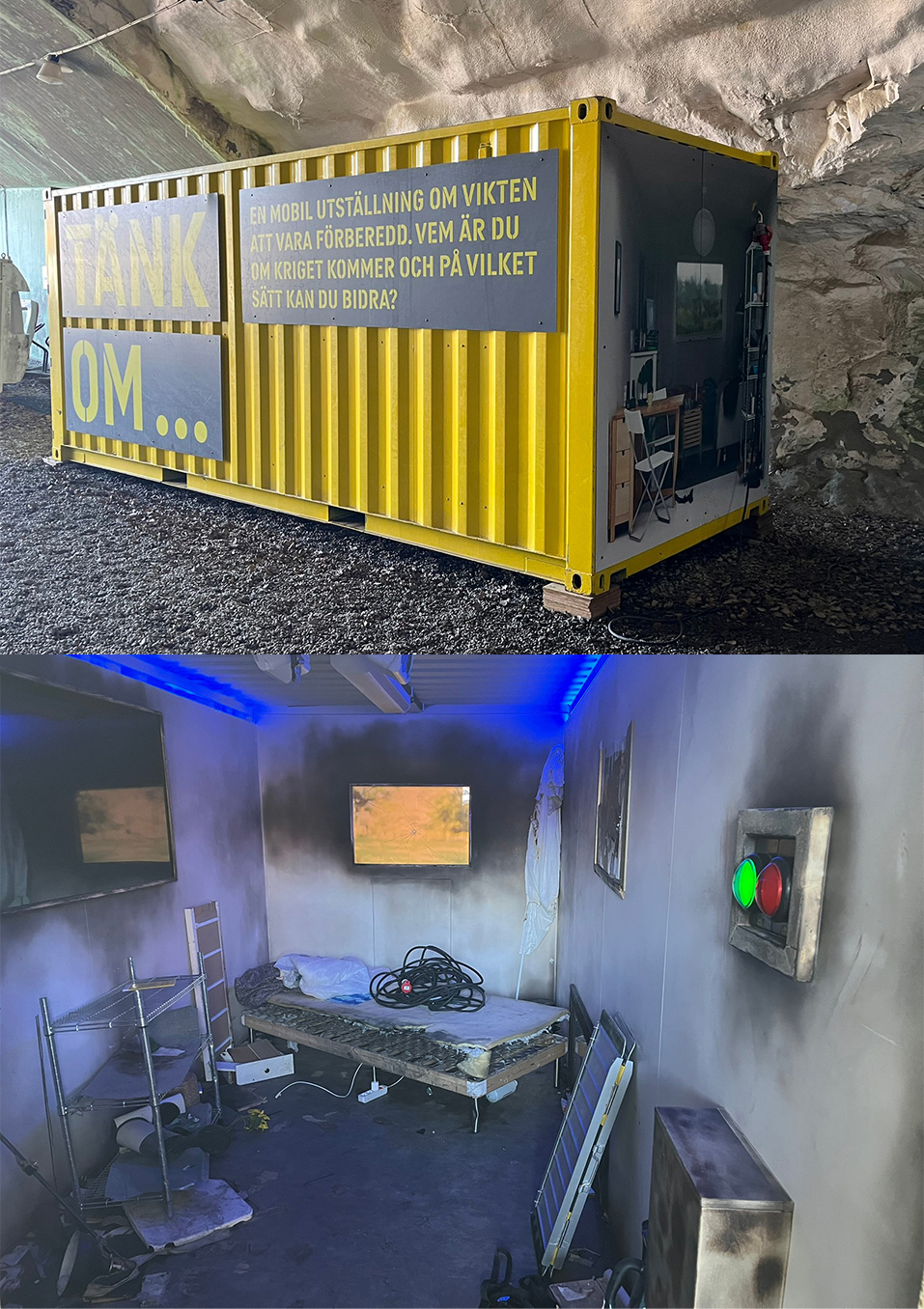 Mobilt skyddsrum i container vid Malmö Live