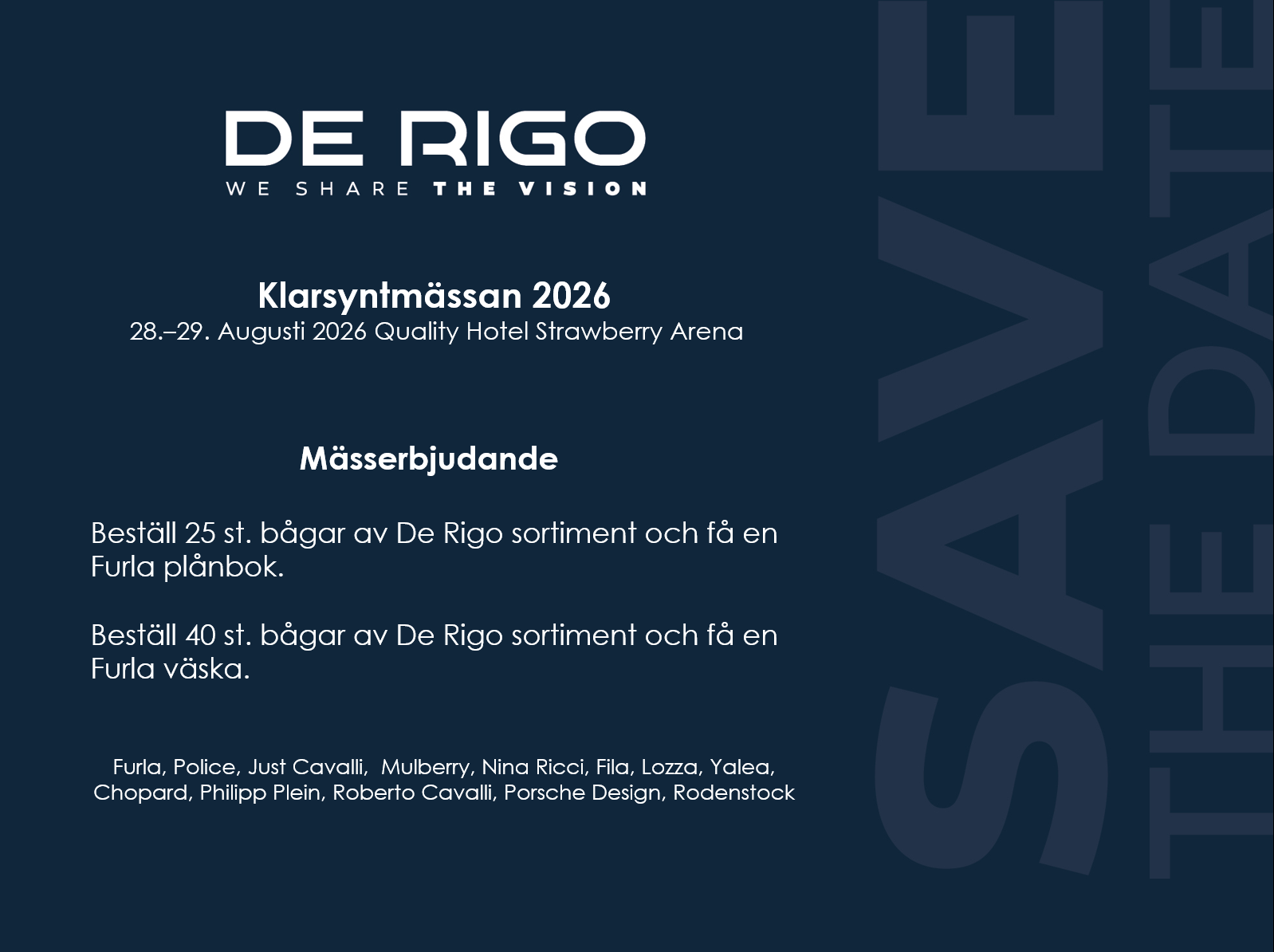De Rigo Mässerbjudande för Klarsyntmässan 2026