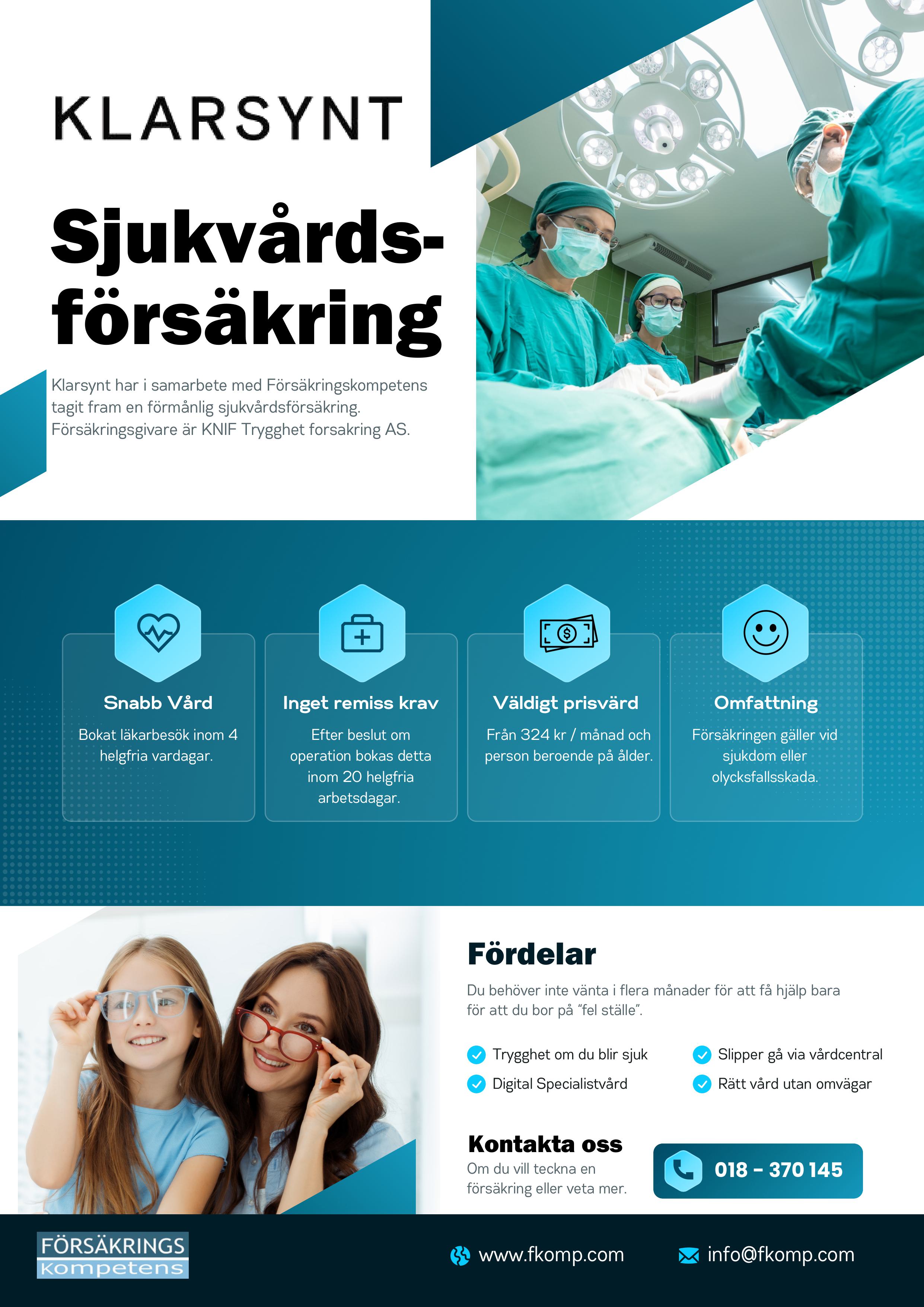 Sjukvardsforsakring via Forsakringskompetens och Klarsynt, sida 1